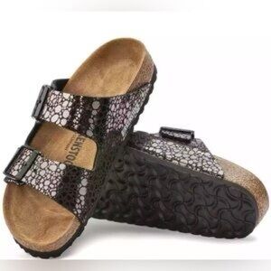 Birkenstock Arizona Birko Flor Sandals Metallic Stones Black